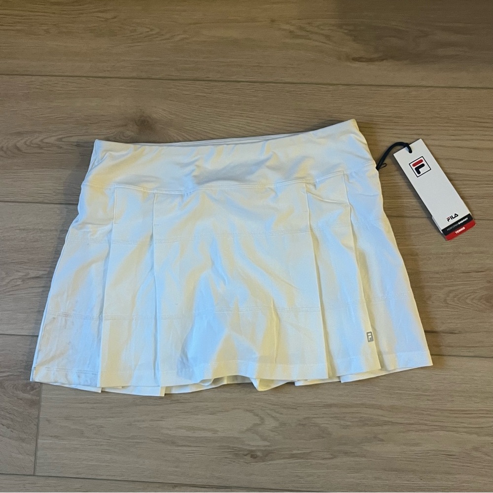 New Fila Classic White Pleated Tennis Skirt